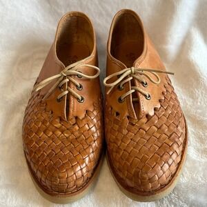 Sbicca California Woven Leather Huarache Oxford Shoes Tan Boho Artisan Sz 7